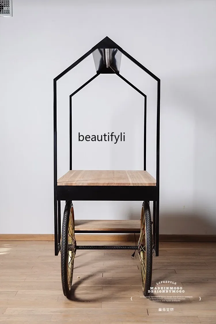 YH new European multifunctional wrought iron cart mobile dining car night market shopping mall shelf promotion display float