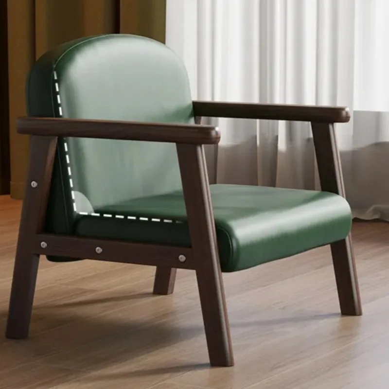 

Детское кресло из вощеной кожи для малышей, табурет из массива дерева с закругленными углами, детское кресло для чтения для детской комнаты, безопасный детский диванчик