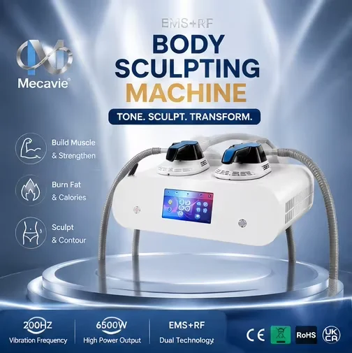 HIEMT RF 15Tesla 6500W 200HZ Body Contouring Buttock Lifting Skin Tightening Non‑Invasive Body Shaping Pelvic Floor Training 2 Handles Home Salon Beauty Equipment