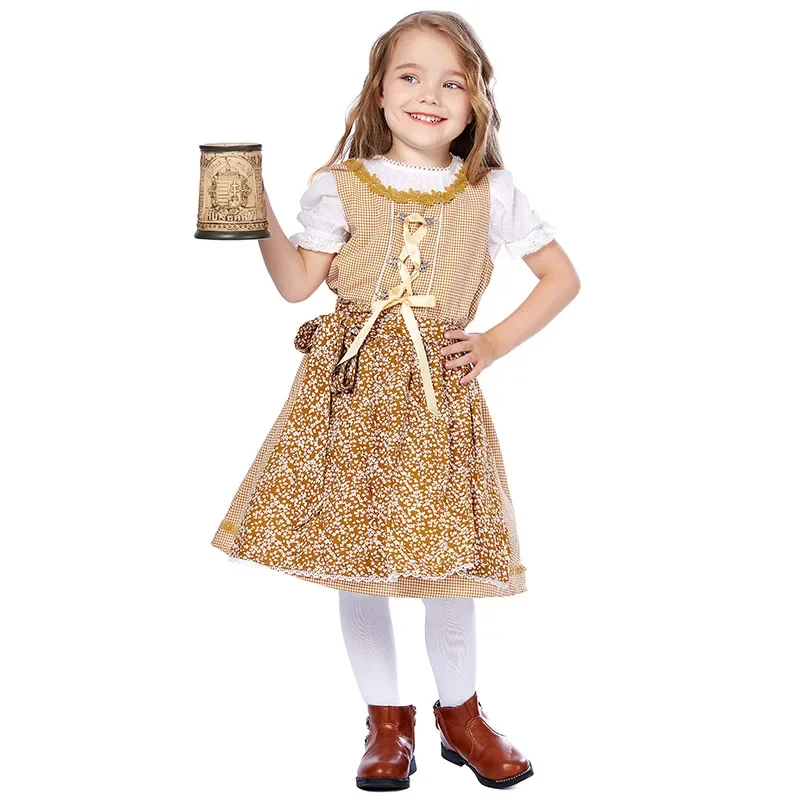 

German Beer Costume Girls Floral Dress Bavarian Traditional Dress