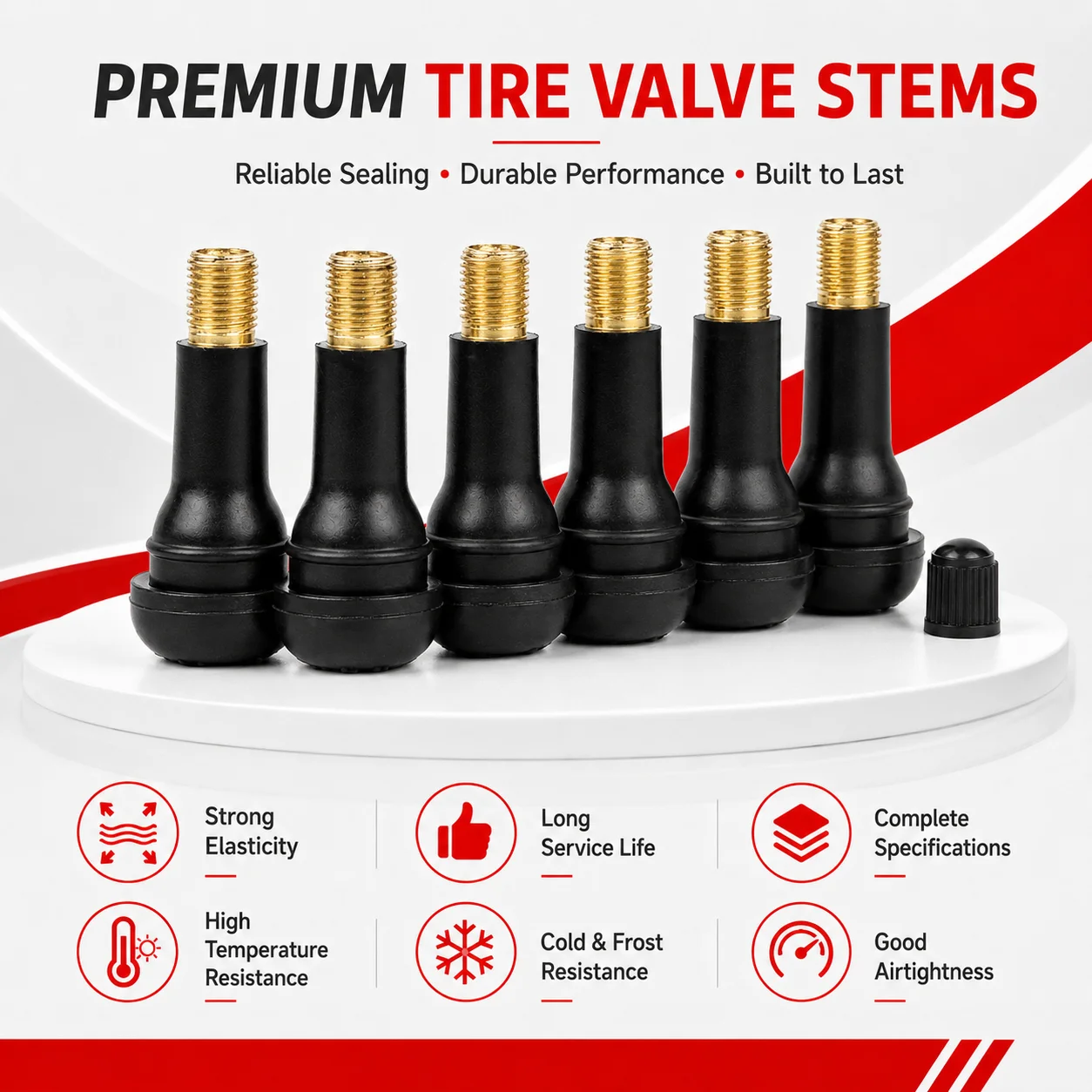 PINMOAP 4/100PCS TR413 TR414 Tubeless Tire Valve Stems Rubber Snap In Wheel Rim Air Valve For Car Motorcycle Scooter Leak Proof
