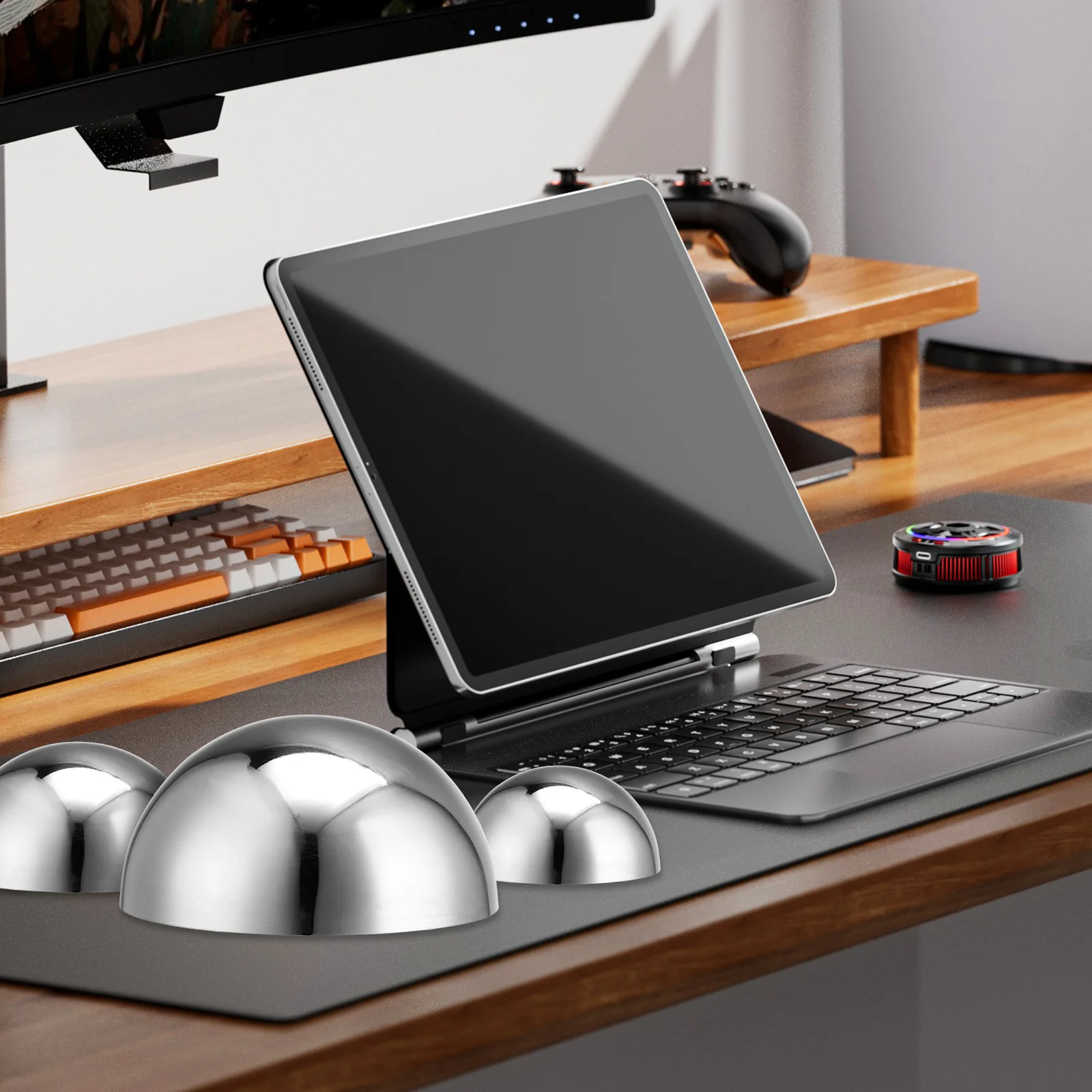 

10Pcs Stainless Steel Half Gazing Ball Mirror Polished Reflective Half Globe Outdoor Garden Decor Floating Metal Sphere