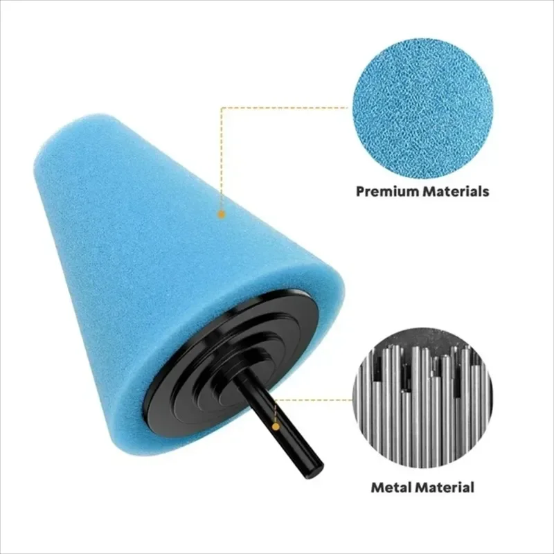 Premium Conical Sponge Wheel - Ultimate Metal Plastic Grinding Head Pro Car Hub Polishing Kit for Hard-to-Reach Net Dead Angle