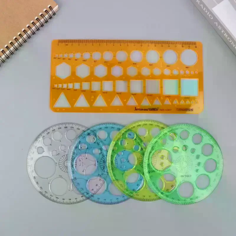 Circles Drawing Shape Geometric Drawing Stencils Tools Multifunction Geometric Template Plastic Measuring Ruler