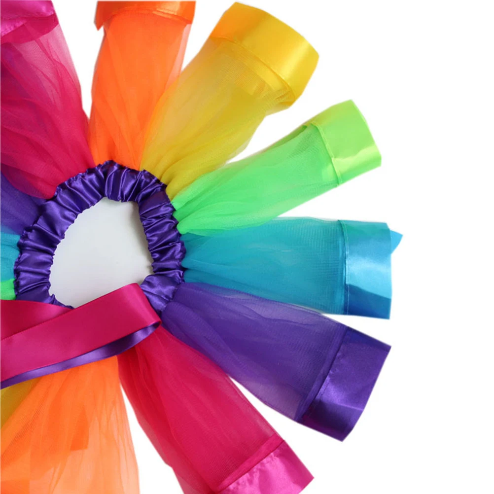 

Tulle Dance Skirt Layered Tutu for Girls with Elastic Waist Colorful Mesh Ballet Photography Costumes Party Wear