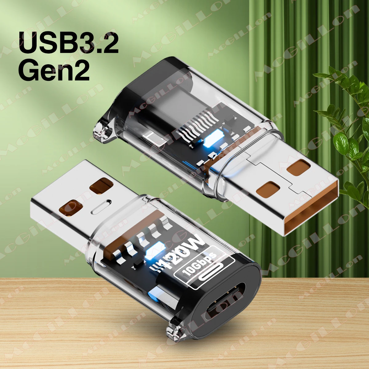 

120 Вт USB 3.2 Gen2 на Type C OTG Адаптер USB «папа» на «мама» типа C Адаптер для быстрой зарядки OTG USB C Для iPhone 16 15 Xiaomi Tablet