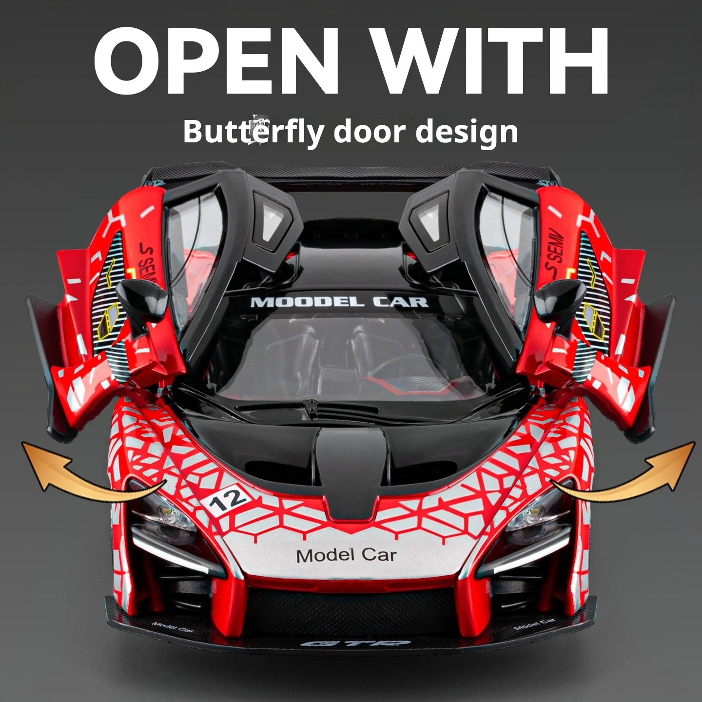1-24-セナデカール合金ダイキャストカー-4-輪サスペンションステアリングライトサウンドプルバックバタフライドアコレクタブルモデルギフト