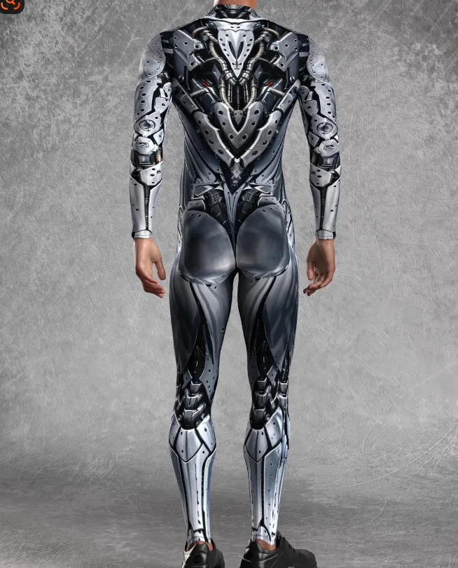 Herren Rüstungs-Muskelanzug, Karneval, Mechanischer Bodysuit, Halloween-Party, Bühnenauftritt, Cosplay-Kostüm, Strumpfhose – Detail 5