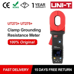 UNI-T Clamp Grounding Resistance Meter UT273+ UT275+ Digital Earth Resistance Tester Loop Tester 600Ω 1000Ω Leakage Current Test