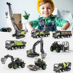 1:50 Alloy Excavator Diecasts Children Toy Boys Simulation Fall-Resistant Crawler Engineering Vehicle Hand Hook Machine Model