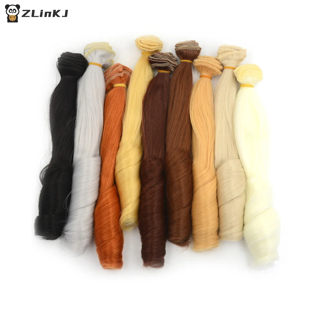 ▶1Pcs 20CM Handmade Wavy Doll Wigs For 1/3 1/4 1/6 Doll Diy Hair
