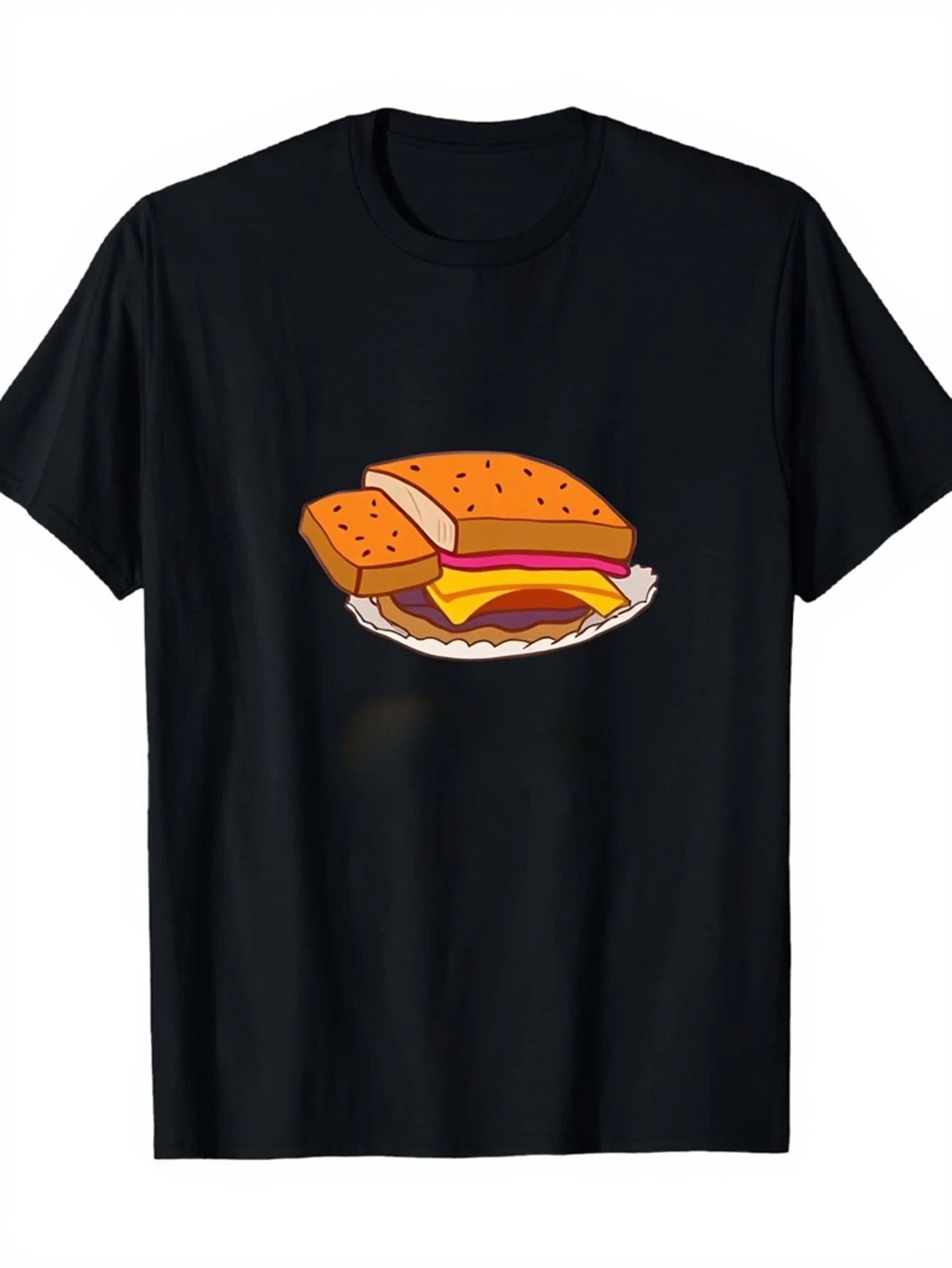 Camiseta gráfica con estampado de hamburguesa para mujecamiseta informal de calle con gráfico de comida comodidad diaria