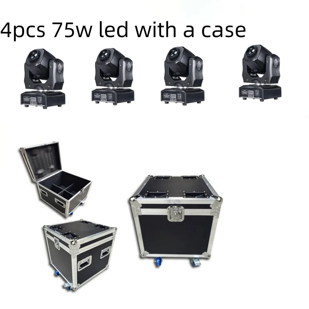 75w Mini LED  Gobos Moving Head Spot Light with Flight case Club DJ 60w Stage Lighting Party Disco Moving Heads Light