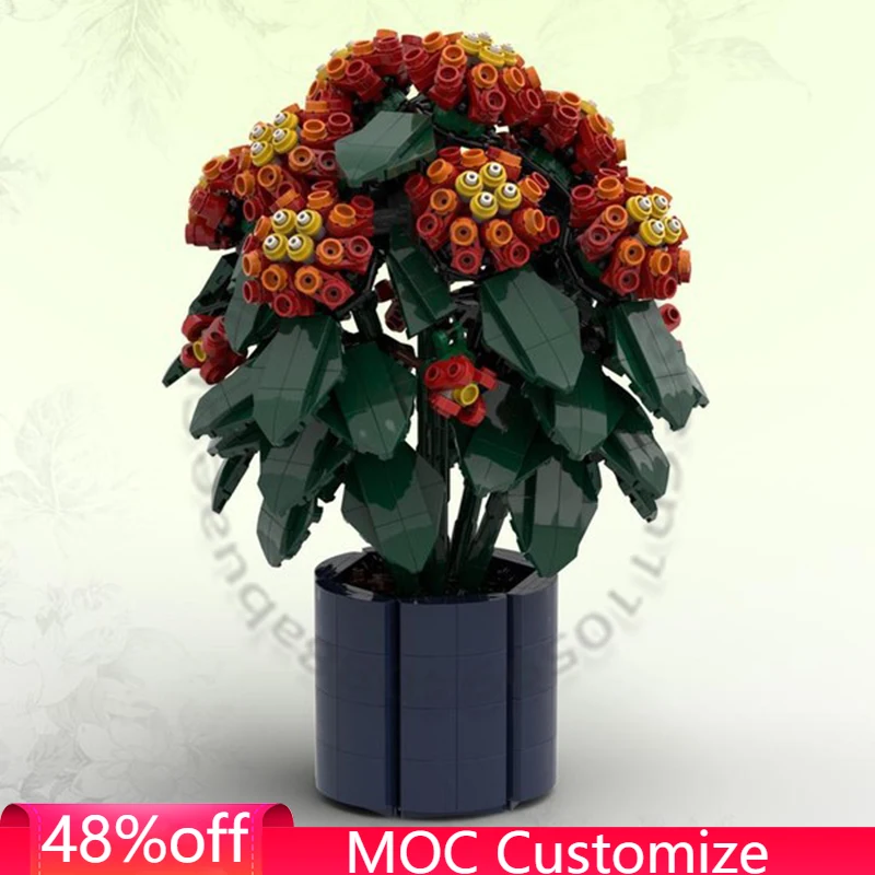 

1196 деталей Романтические лантаны MOC: Модульный конструктор, развивающая технологическая игрушка для детей, сделай сам, подарок на Рождество