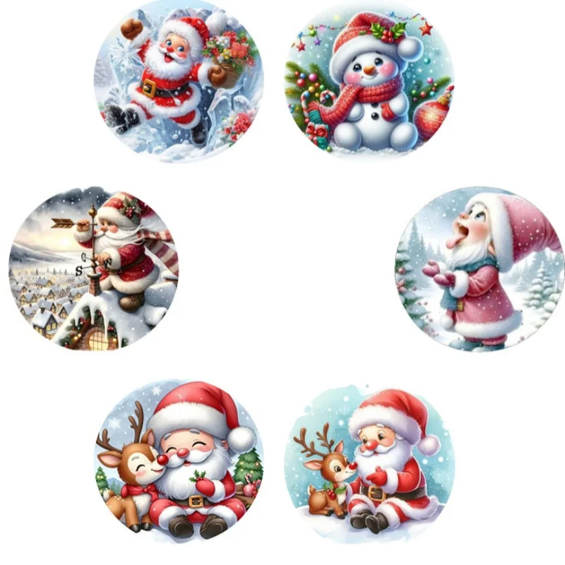 6 Stück/Sets rutschfeste Untersetzer aus Holz mit Weihnachtsmotiv, geeignet für Kaffee-, Getränke- und Teetassen-Dekoration