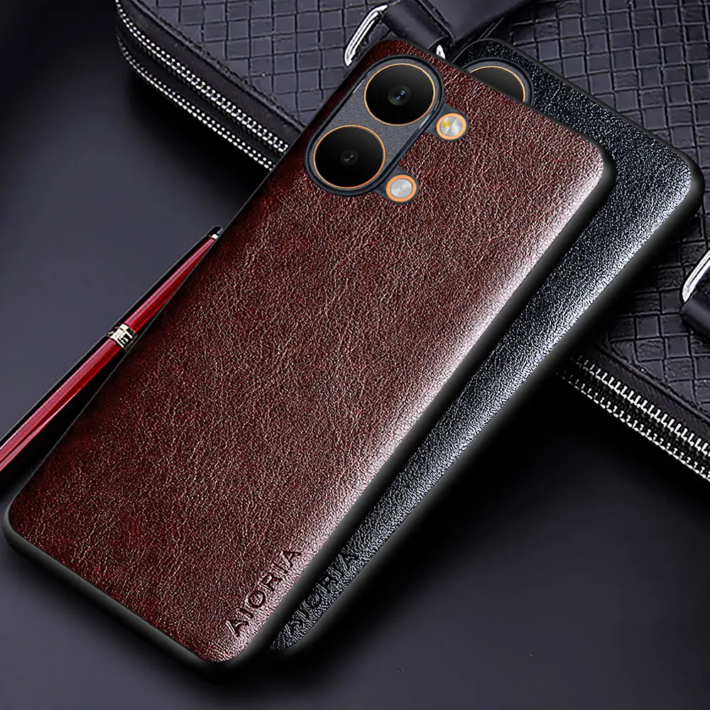 Luxuriöse PU-Lederhülle für Xiaomi Poco X8 Pro Max Funda Business Einfarbige Soft-Touch & Hard-PC-Telefonhülle Capa