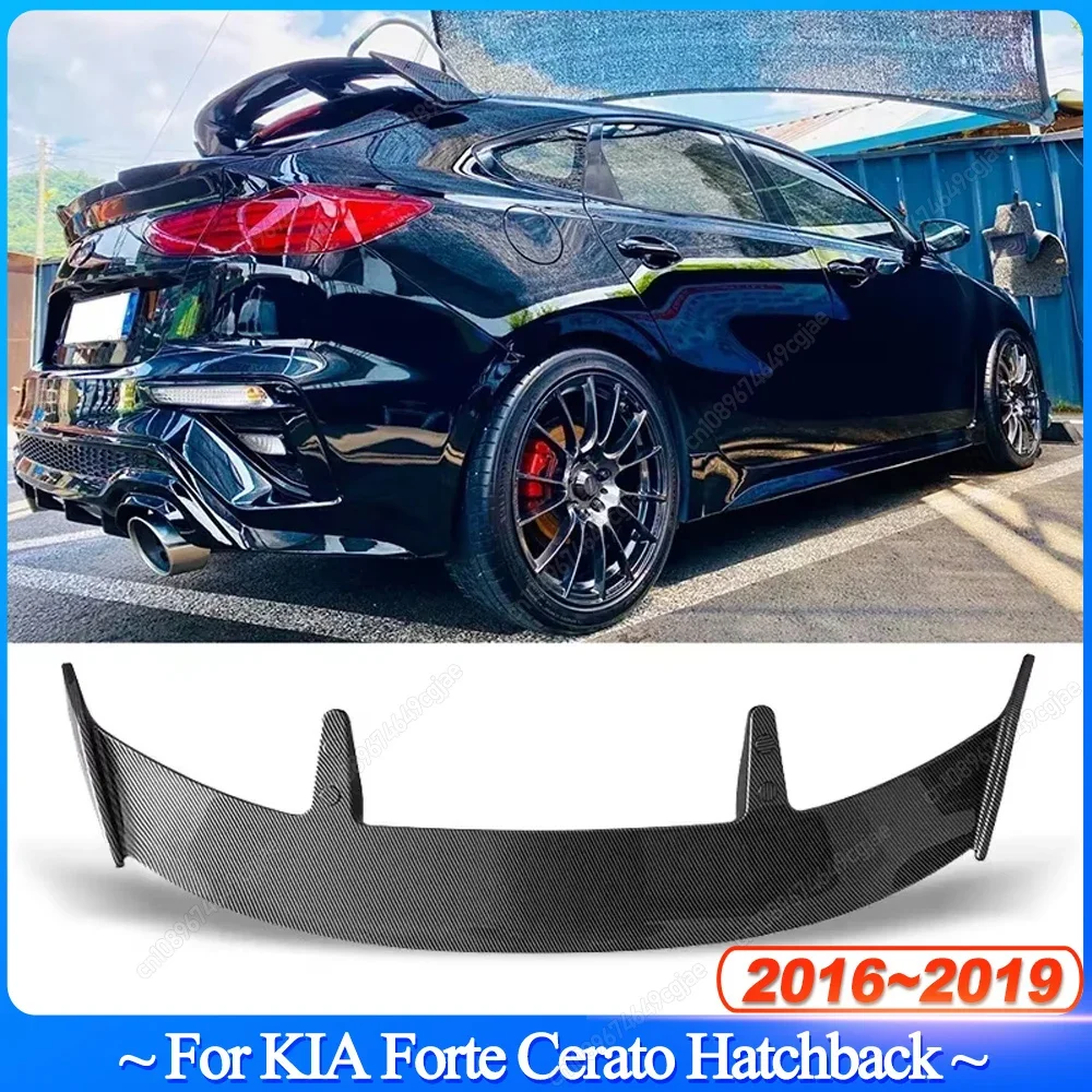 For KIA Forte Cerato Hatchback 2016-2019 Rear Roof Trunk Spoiler Wing Air Deflector Tail Cap Splitter Tuning Accessories Bodykit