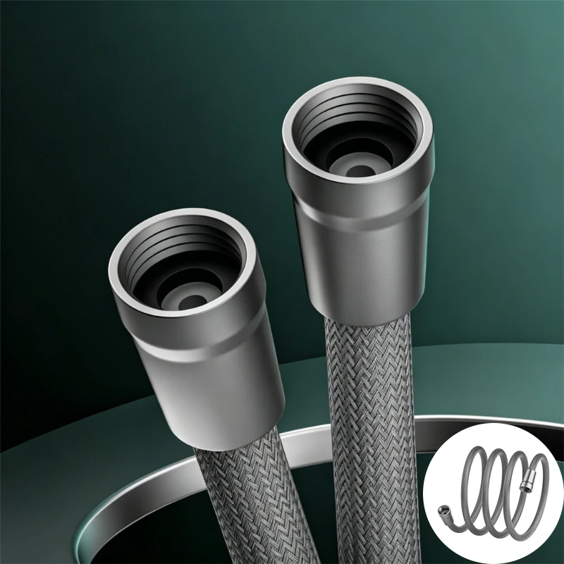 1.5/2 M Nylon Rope Braided Shower Pipe 4 Points Universal Water Pipe Hot And Cold Shower Head Explosion-proof Connecting Pipe