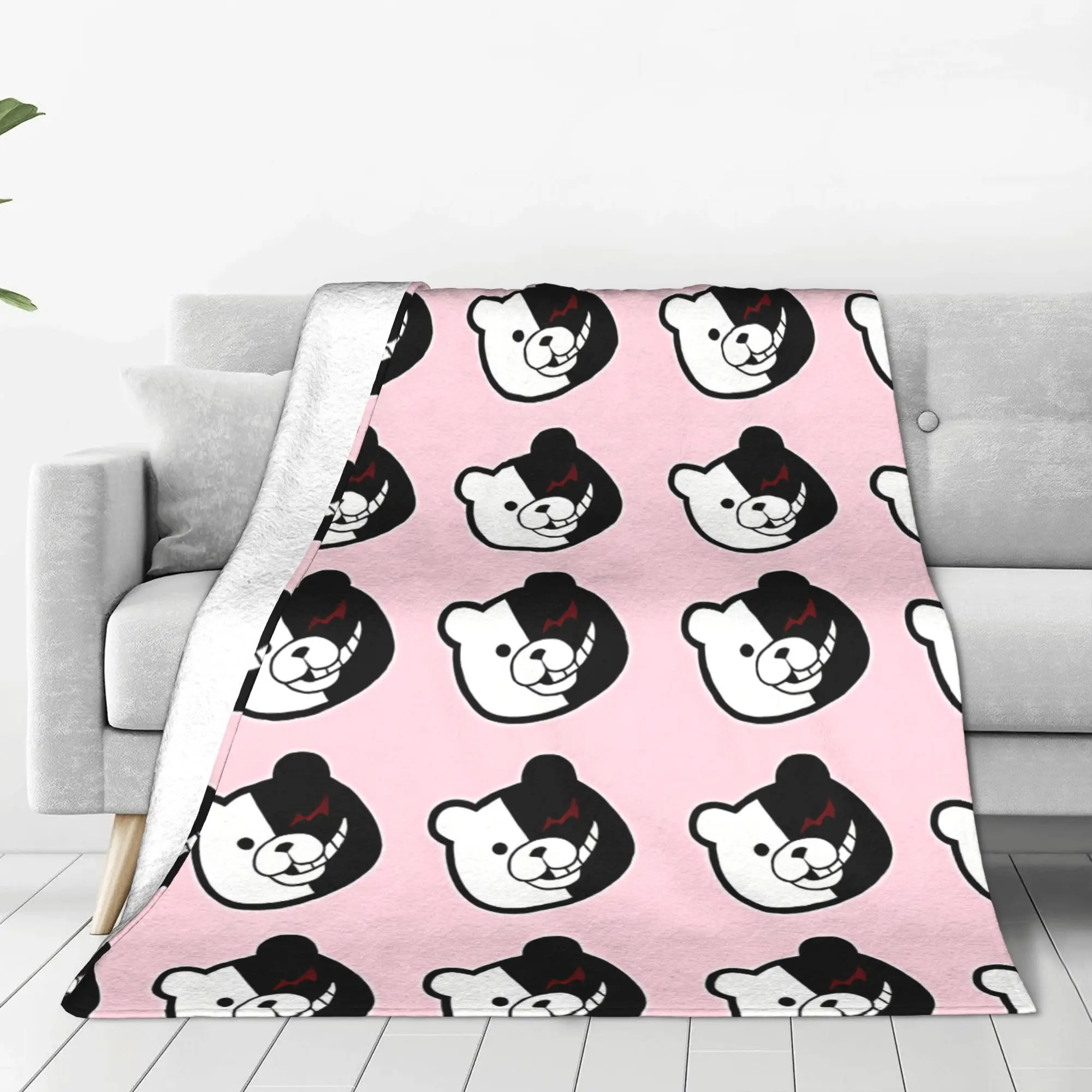 1PC Monokuma!! Danganronpa Home Room Decorations Winter Blankets For Adults Bedding Home Interior Sofa Knee