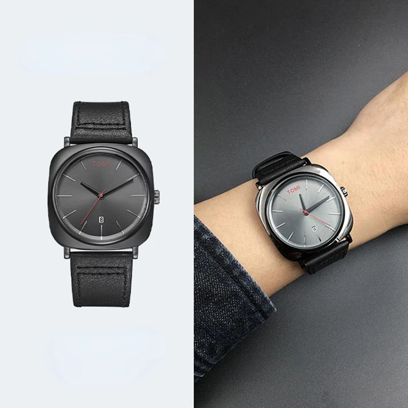 Nordic Minimalism Design Square Watch for Men and Women Student Fashion Trendy Niche Ins Style Retro High Sense Watch