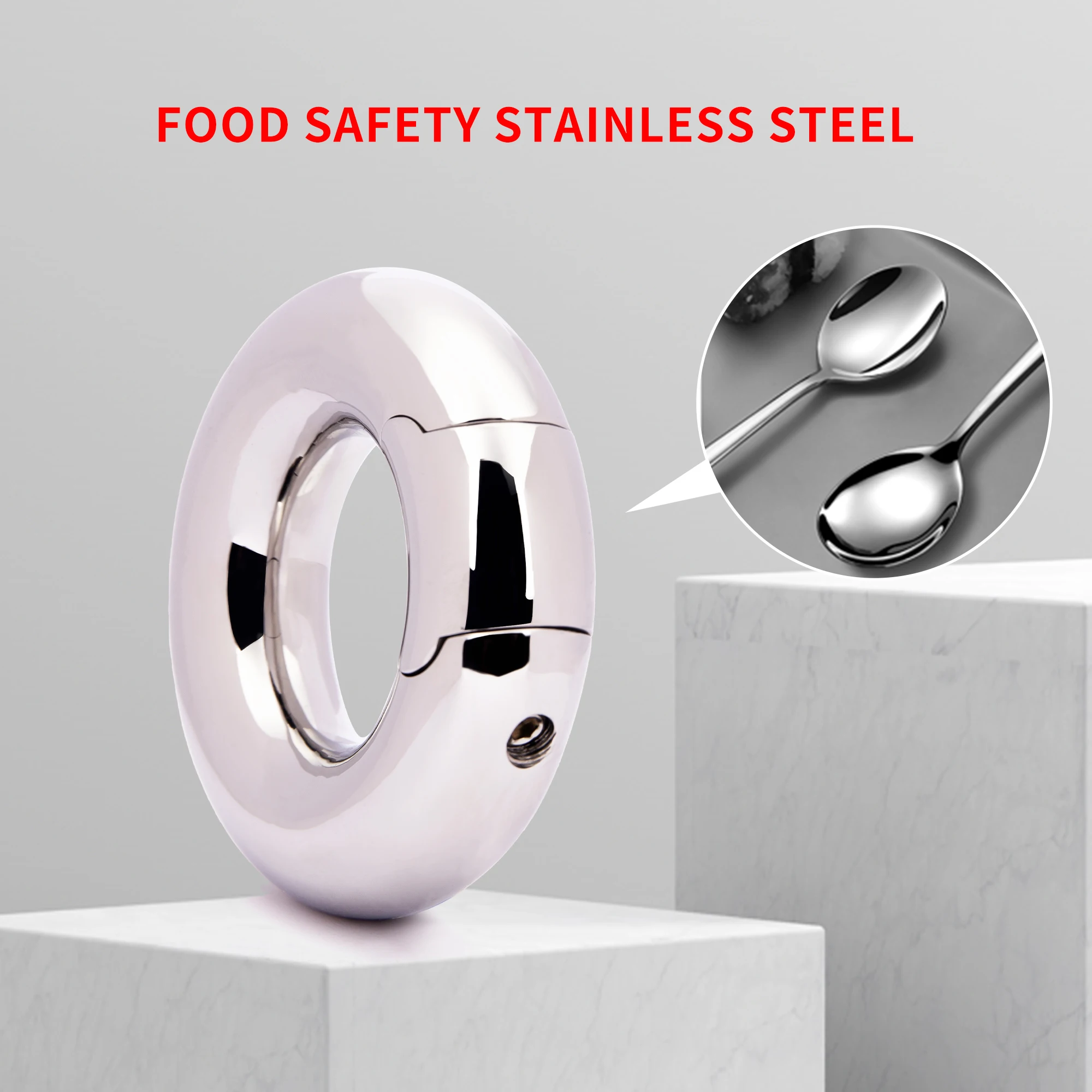 Heavy Stainless Steel Penis Ring Metal Ball Stretcher Men Testicles Weight Cock Ring Scrotum Restraint Trainer CBT Sex Shop Toys