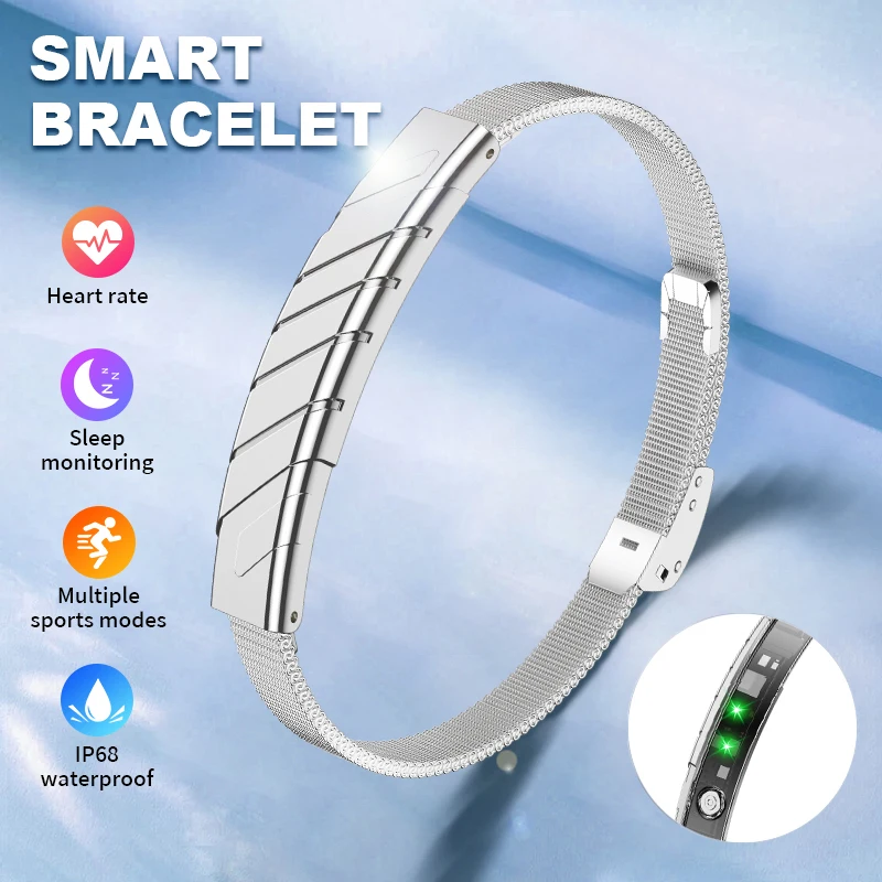 

2026 New Bluetooth Smart Bracelet Health Wristband Heart Rate Sleep Stress Monitoring Sport Fitness Tracker No Screen Smartwatch