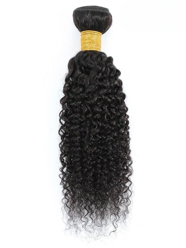 Jerry Curly, natürliche Farbe, Echthaar-Extensions, doppelt gewebt, kein Ausfallen, kein Verknoten, Echthaar, natürliche Haarlinie. – Detail 2