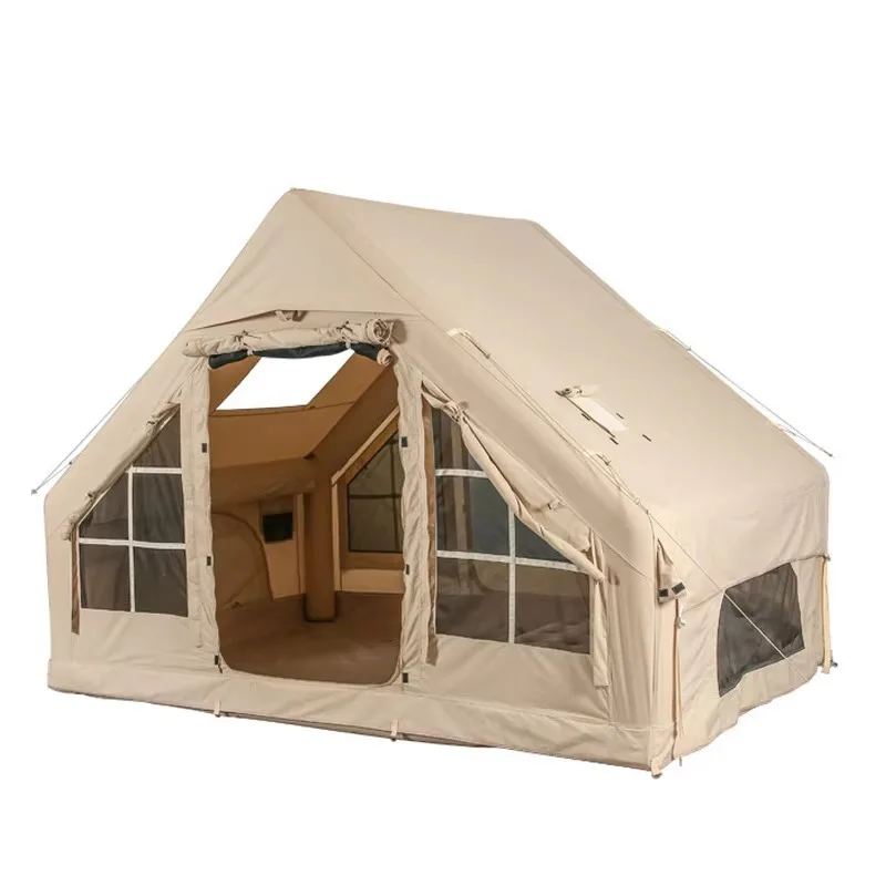 

Portable Rainproof Inflatable Camping Tent for 2-12 People Fast Opening Thick Oxford PVC Mesh One Bedroom for Outdoor Tourism