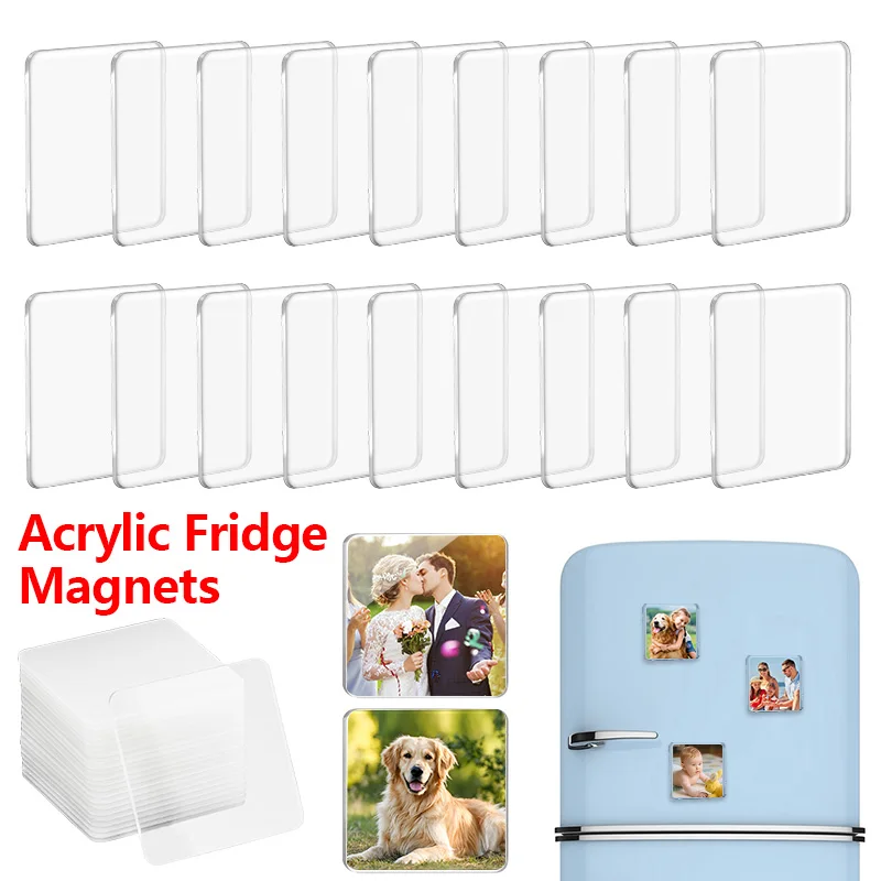 

10pcs Acrylic Fridge Magnet Kit with Adhesive Wedding Birthday Party DIY Handmade Gifts Photo Albums Christmas Home Decoration