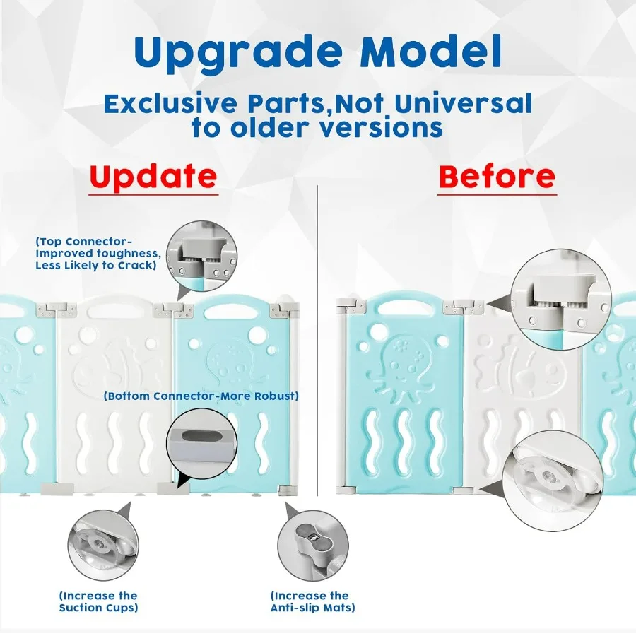 22 لوحة مركز لعب آمن، ساحة روضة أطفال، مركز أنشطة داخلي أو خارجي، ساحة لعب محمولة مع بوابة للأطفال الرضع #4