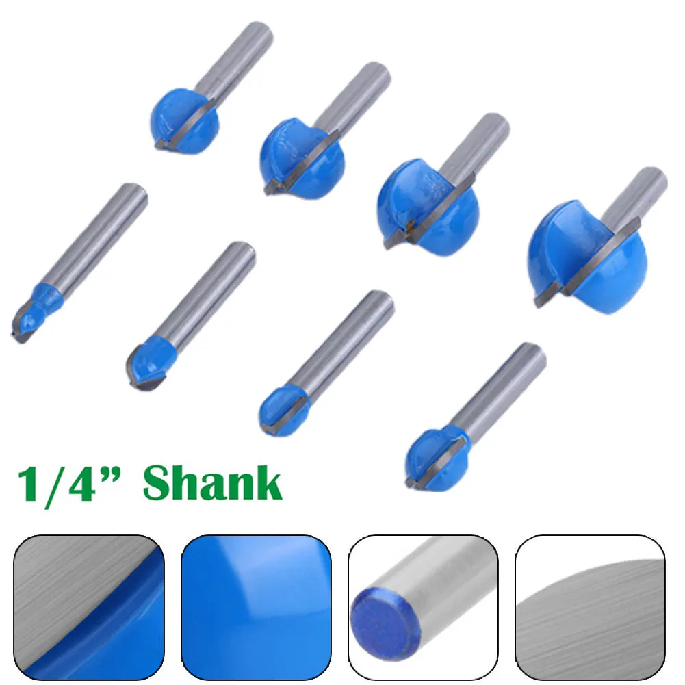 Alat Listrik Bit Router 1/4 Inci 6.35Mm Shank Karbida Ukiran Kayu Pemotong Penggilingan Bulat Bawah Router Bit