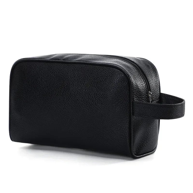 Men‘s fashion Makeup Travel Cosmetic Bag Zipper Makeup Bags Cosmetics Organizer Purse PU Leather Toiletry Handbag Neceser