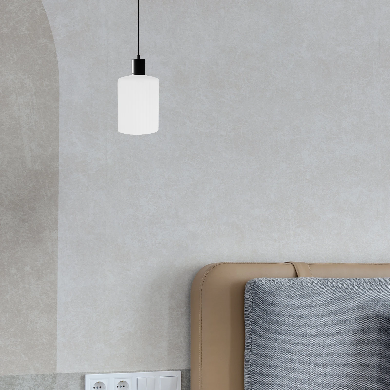 

Milky White Striped Cylinder Glass Lamp Shade Soft Diffused Light Cover for Living Room Bedroom Office Hotel Glass Lamp Shade