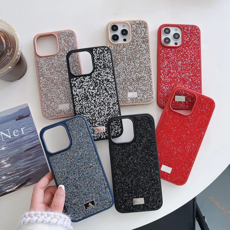 

Full Protect Back Cover for iPhone, FS15 Luxury Phone Case for iPhone 14 Plus, 13, 15, 12, Pro Max, Bling Bling, Diamond, Shiny