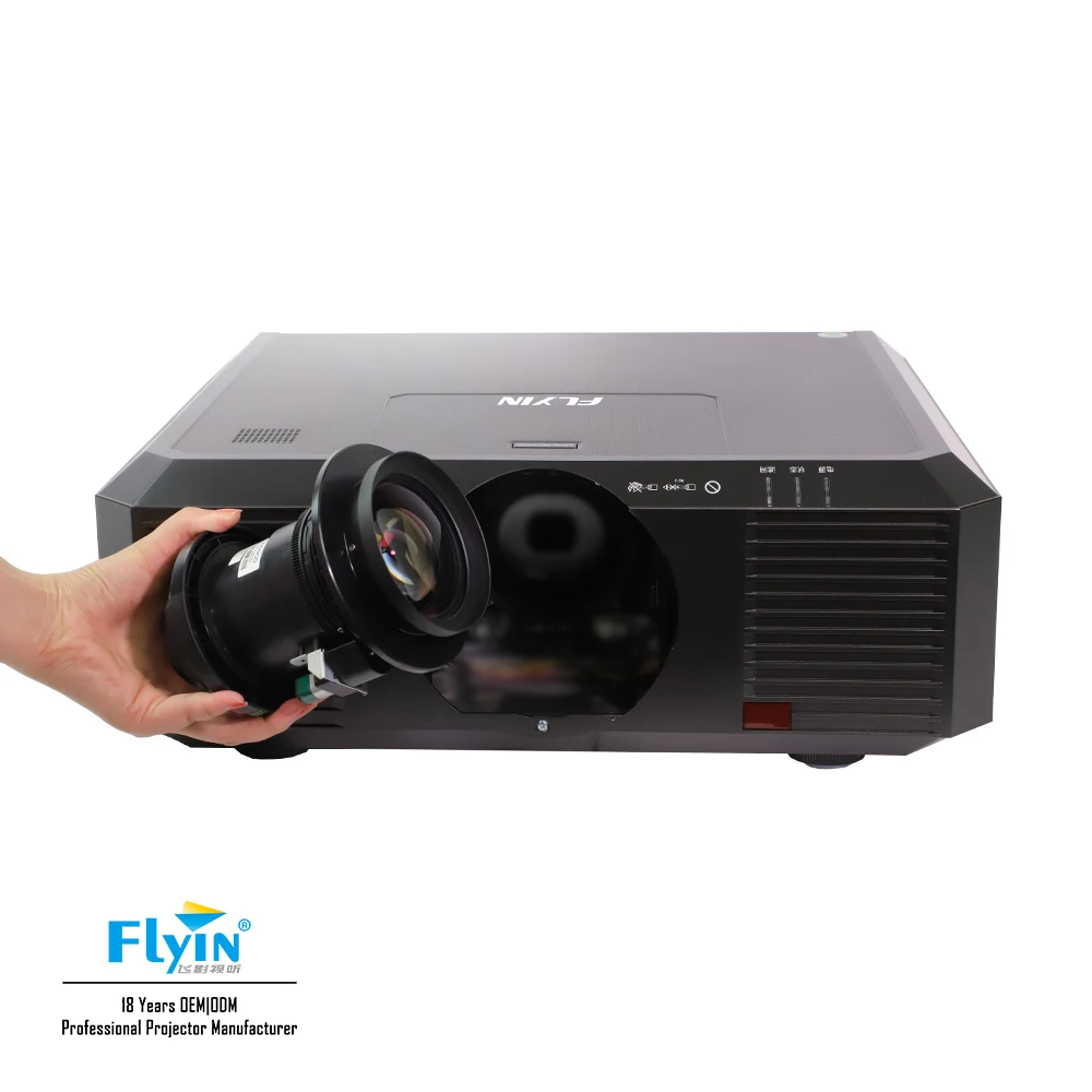 10000 Lumens Outdoor Projector for Daylight Use Auto Lens With Built-In Speaker for Advertising Building Projects US Plug