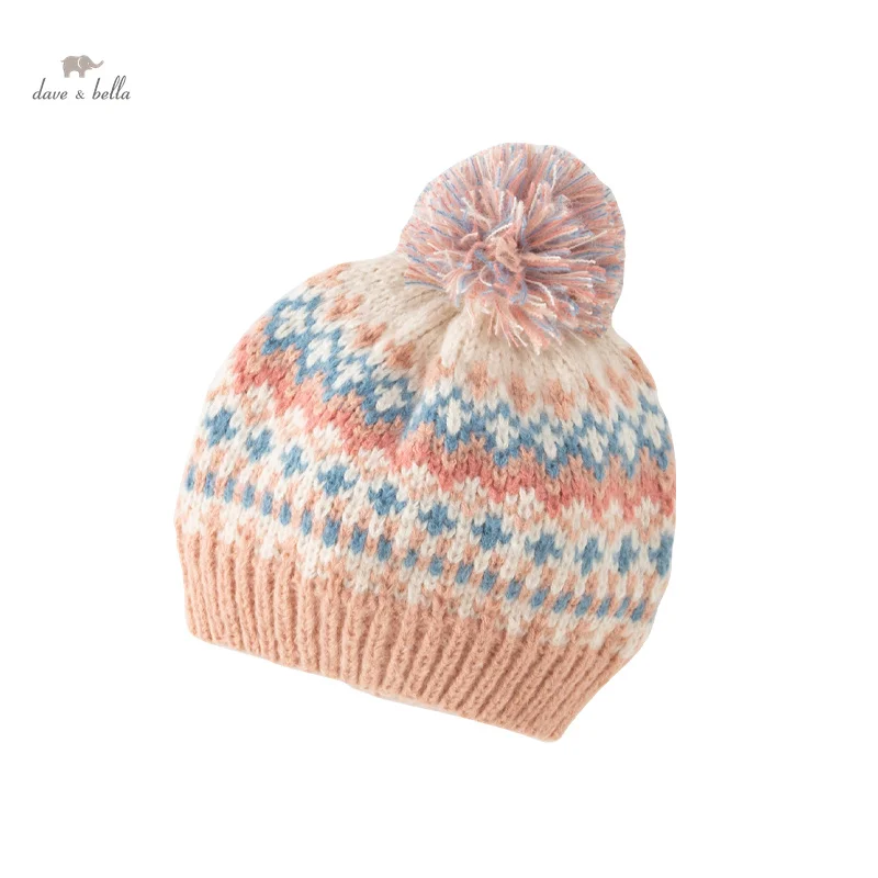 

Dave Bella Winter Warm Big Pompom Baby Hat Cute Hairball Newborn Infant Boys Girls Hat Bonnet Pink Kids Hat DK4237256