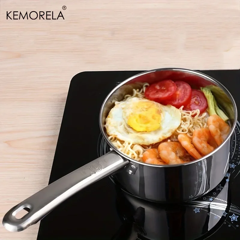 201 Stainless Steel Non-stick SaucePan Noodle Milk Pot With Ergonomic Handle Tableware Pan Home Cooking Tools Hot Pot