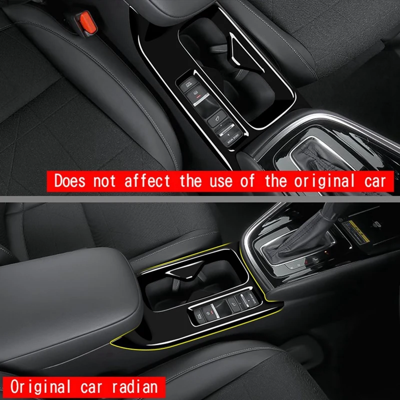 Car Center Console Water Cup Holder Decoration Cover Trim Stickers Glossy Black RHD for Vezel 2021-2022
