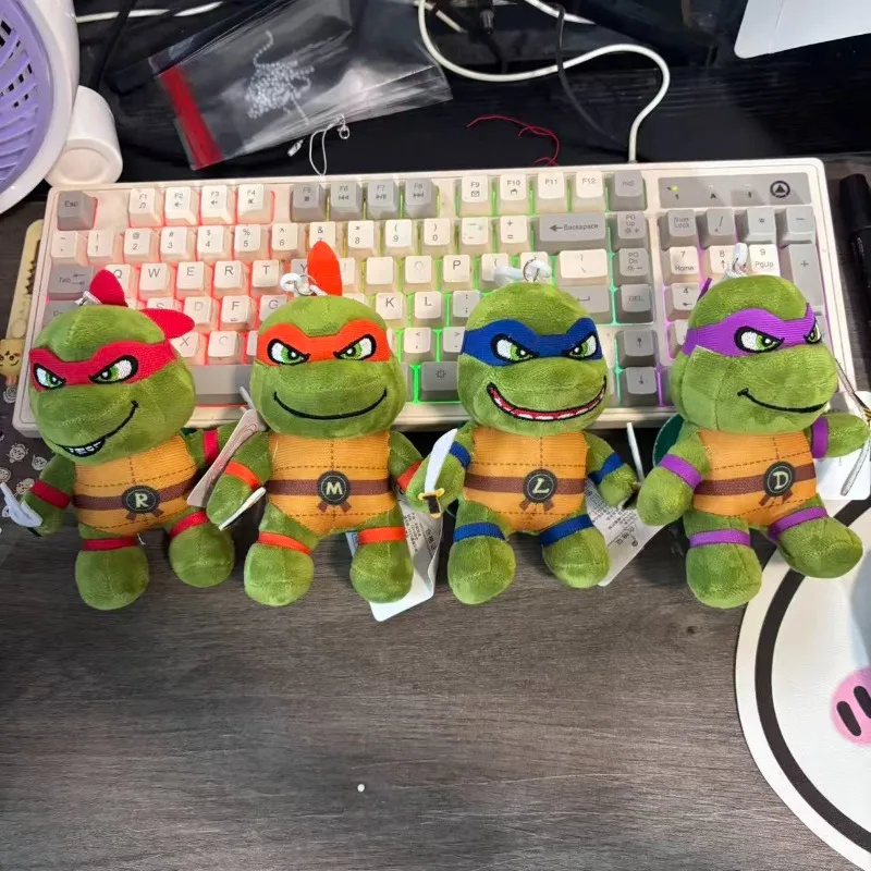 Cartoon Ninja Turtle Plush Toys Set 4 Pcs Soft Stuffed Animals with Color Masks and Weapons Collectible Dolls Birthday Gift - view 2