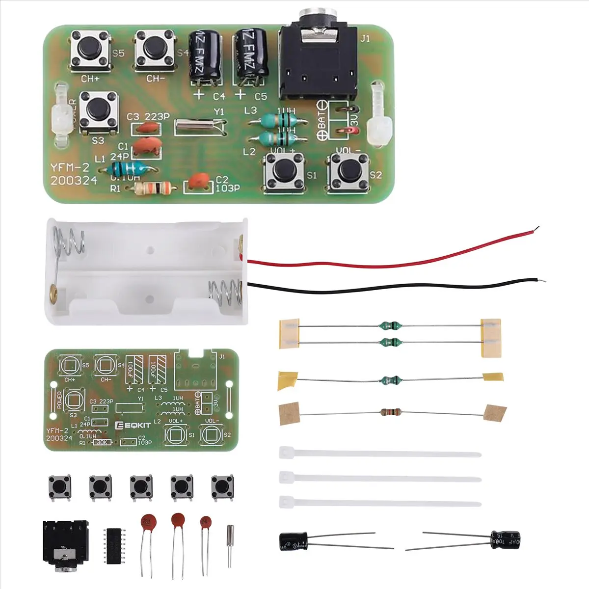 A73T 76MHz-108MHz Stereo FM Radio Receiver Module FM DIY Electronic Soldering Kit Circuit PCB Board Solder Practice Project