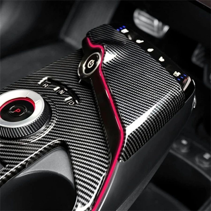 For Kia EV6 2022-2024 ABS Central Control Gear Shift Panel Cover Trim  LHD RHD EV6 Carbonfiber Pattern Shift Decoration Protect