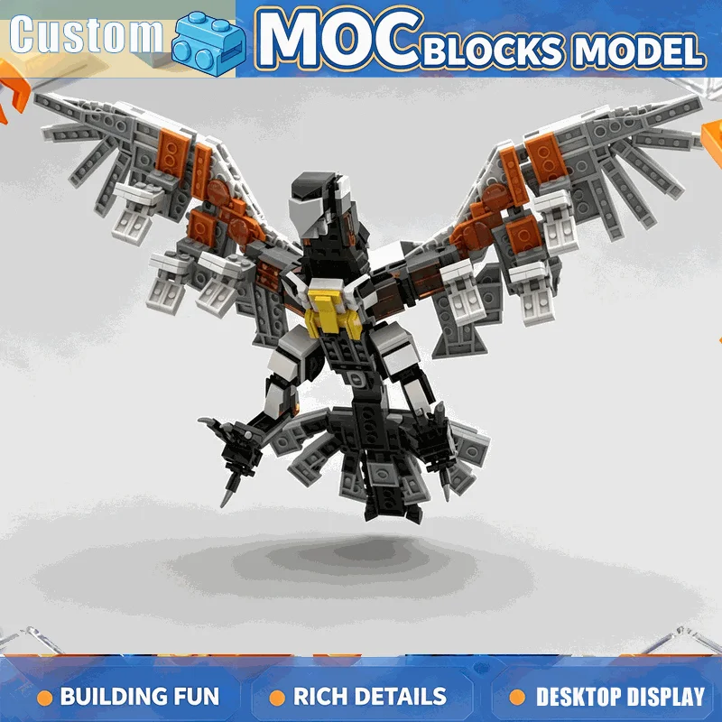 607PCS Mechanical Bird Phoenix Robot Model Building Blocks DIY Assembly Creative Educational Collection Display Toy Popular Gift