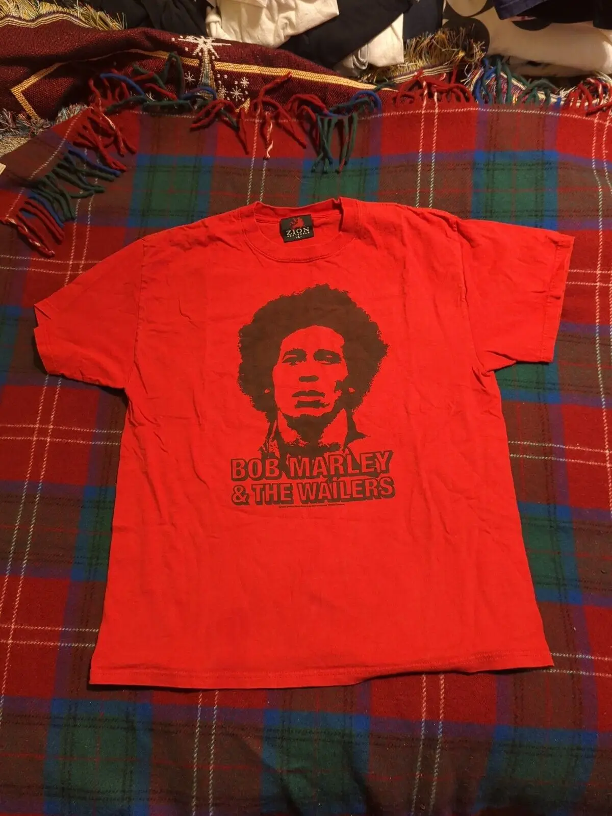 Camiseta Vintage de manga larga o corta, camisa de Bob Marley y the Wailers Exodus, M Red Zion Reggae, 2006