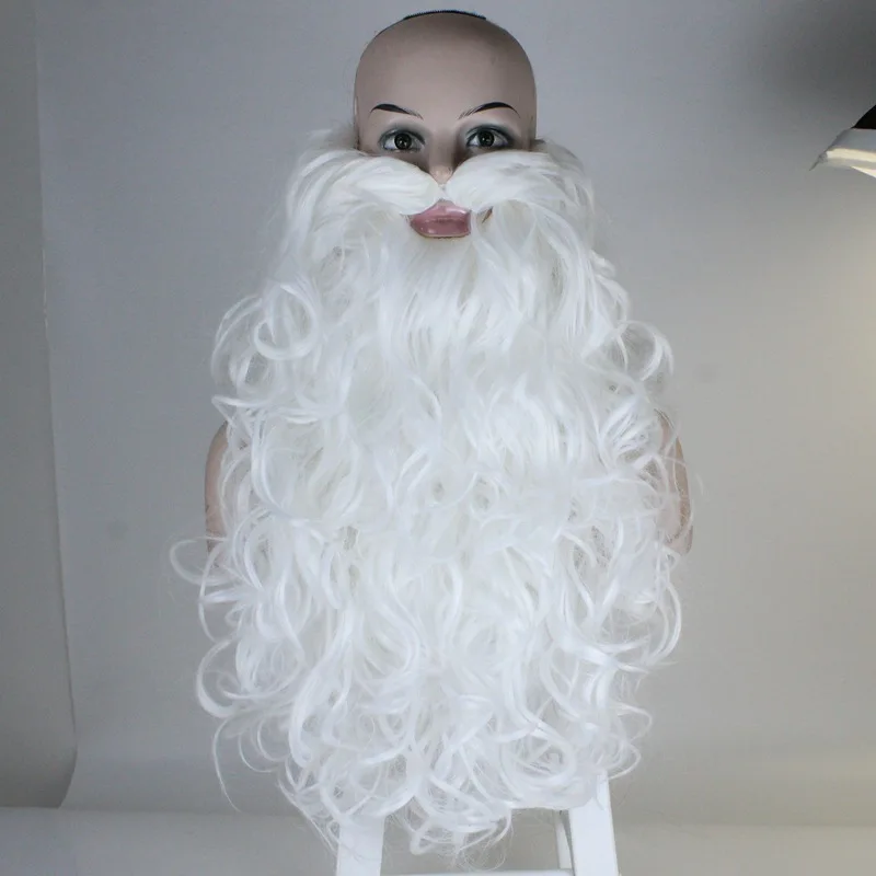 مجموعة أزياء سانتا كلوز الروسية التأثيرية مع معطف قبعة عيد الميلاد زوجان من القفازات كيس هدايا كبير وملابس اللحية الأب الصقيع