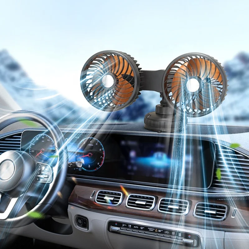 

USB 5 В, аксессуары для автомобильной электроники, охлаждающий 12 В, 24 В, осциллирующий вентилятор для грузовика с присоской для лобового стекла, приборная панель, 5-дюймовые вентиляторы