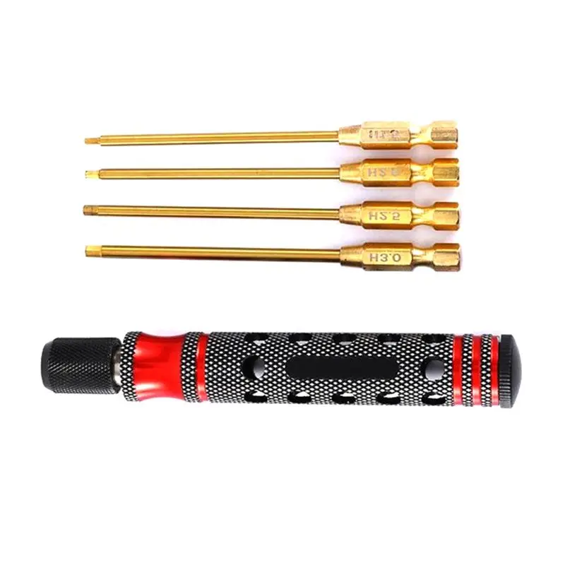 Hexagon Screwdriver Set 1.5, 2.0, 2.5, 3.0Mm Quick Change Allen Key, Hex Wrench Tool For RC Cars, Crawlers, Boats A