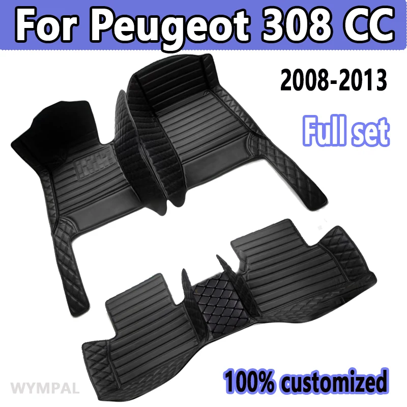 Car Mats Floor For Peugeot 308 CC T7 2008~2013 Waterproof Protection Carpets Leather Mat Cubre Pisos Para Autos Car Accessories