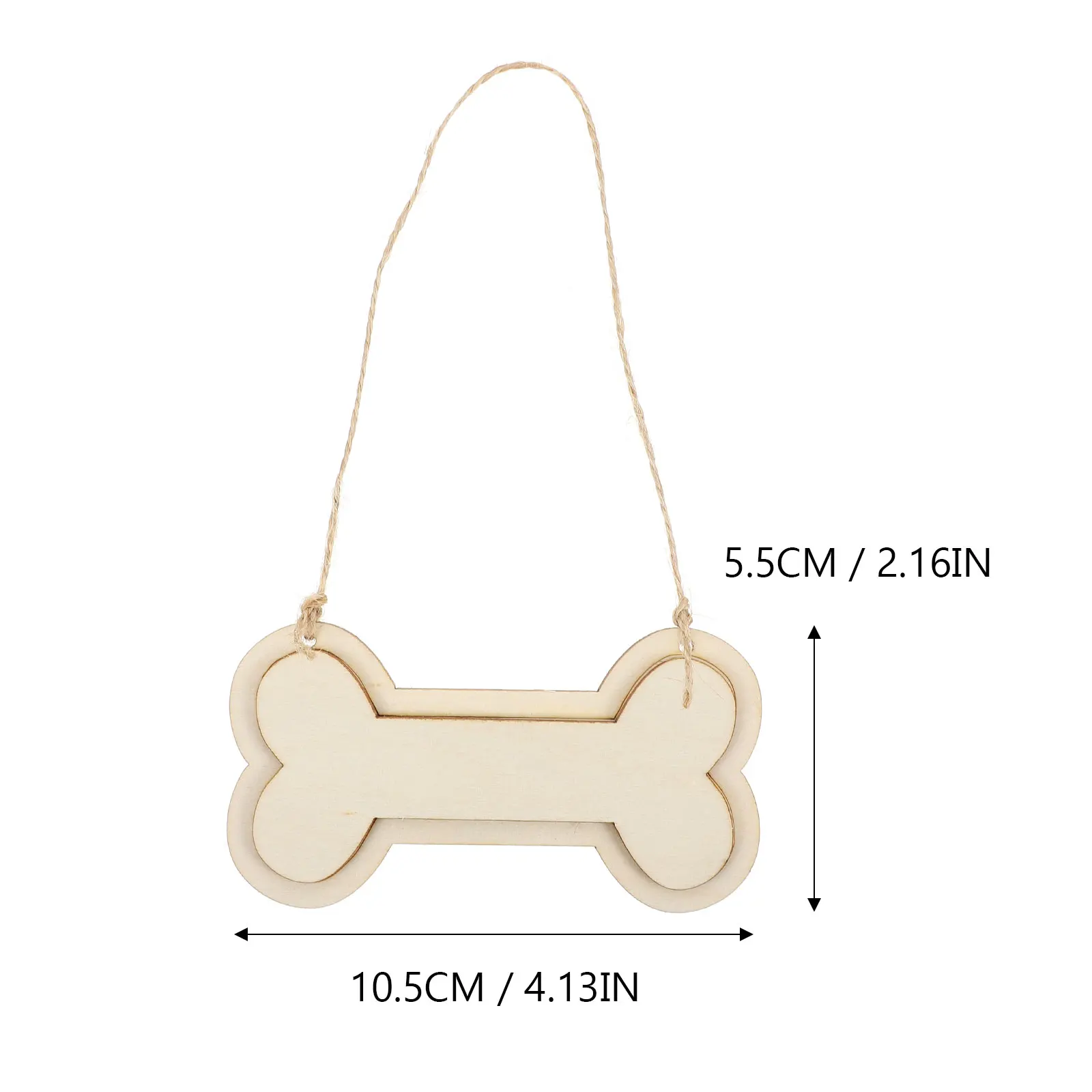 

30pcs Wood Slice Dog Bone Hanging Craft Unfinished Plaque Hemp Rope Wooden Pendant naments Home Decor DIY Christmas Staircase