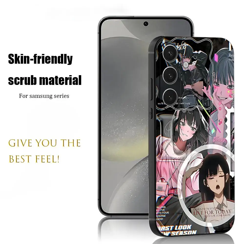 Popular Link Click Anime Phone Case For Samsung Galaxy S25 S24 S23 S22 S21 S20 Plus Ultra Note20 Soft Black