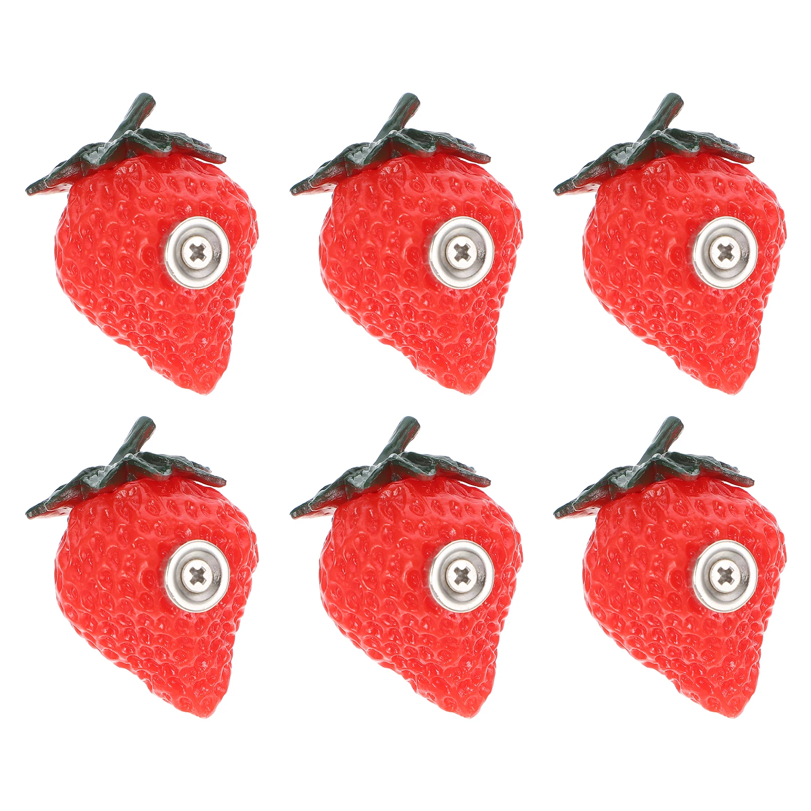 

6pcs Strawberry Fridge Magnets 3D PVC Decorative Sticker for Refrigerator Home Dormitory Metal Surface Fruit Magnet Set
